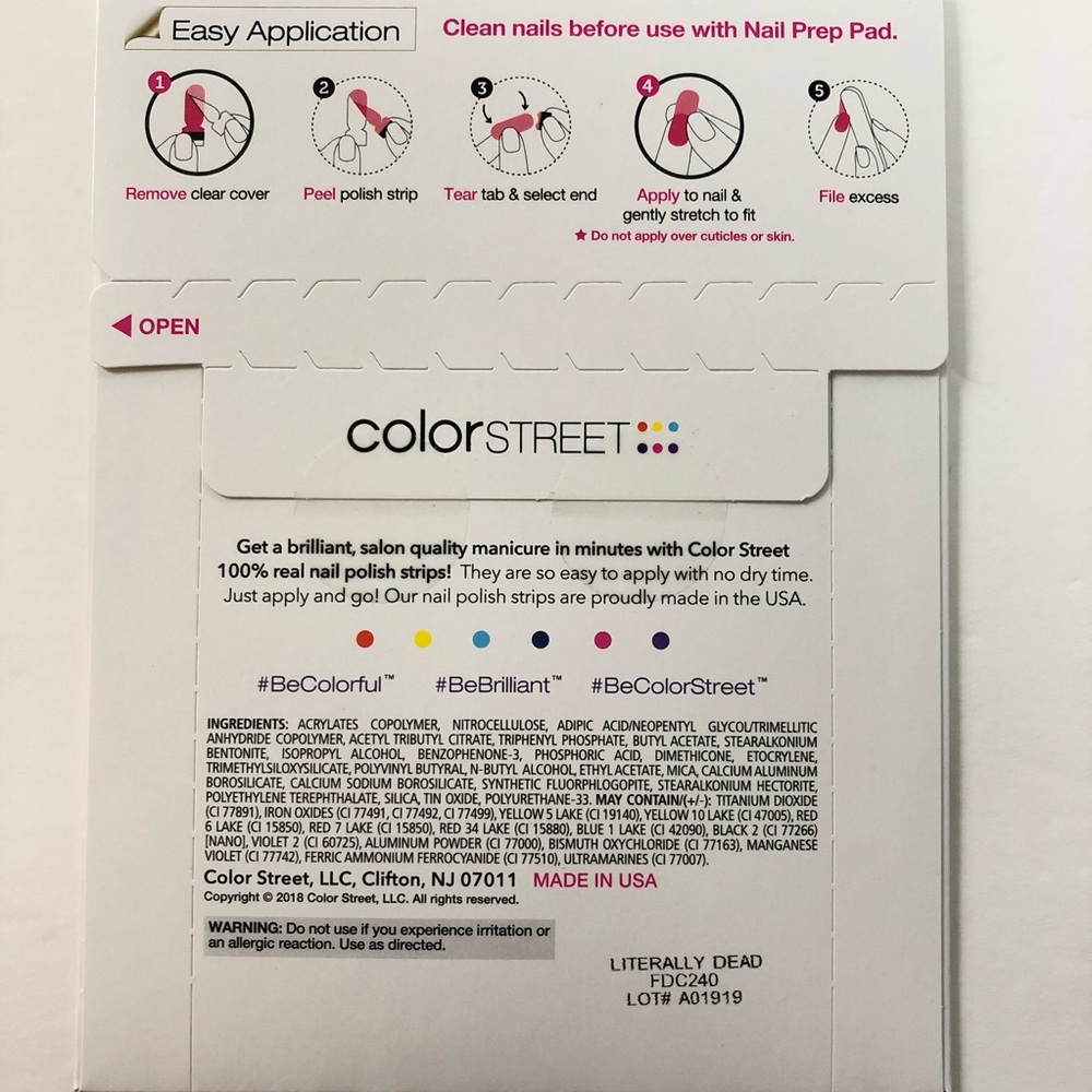 ❌SOLD❌Color Street Literally Dead Nail Strips Glow in Dark Retired Rare HTF - Picture 3 of 4